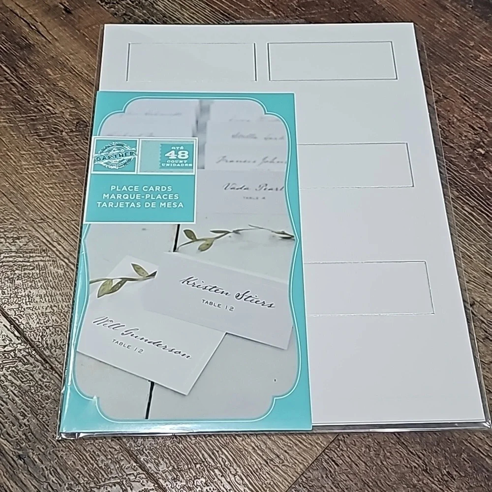 Gartner Studio White and Silver Place Cards